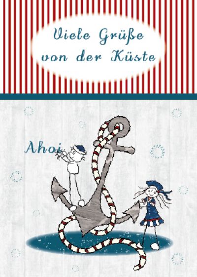 Postkarte Küstengrüße von Lütt Stina
