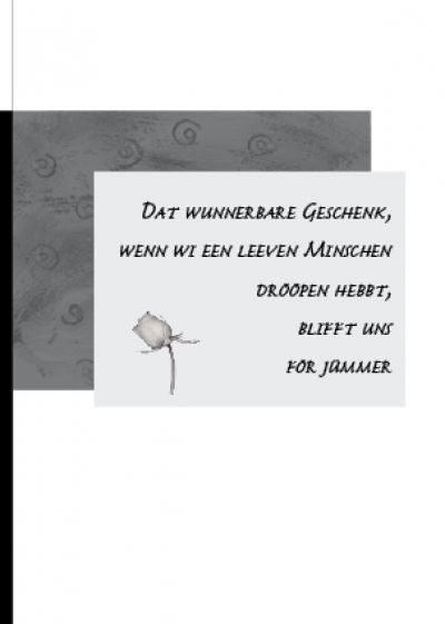 Plattdeutsche Trauerkarte Geschenk von Lütt Stina
