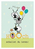 Plattdeutsche Geburtstagskarte Hooch Schafe von Lütt Stina
