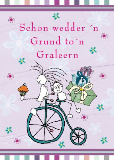 Plattdeutsche Geburtstagskarte Fahrrad von Lütt Stina
