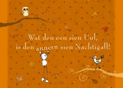 Plattdeutsche Postkarte Nachtigall von Lütt Stina