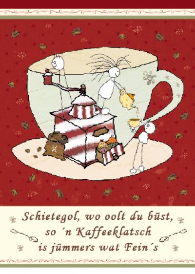 Plattdeutsche Geburtstagskarte Kaffeeklatsch von Lütt Stina