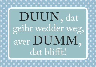 Plattdeutscher Magnet Duun von Lütt Stina