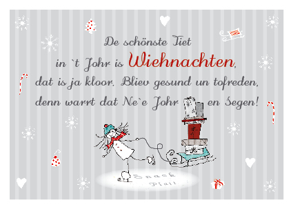 Weihnachtskarte De schönste Tiet Wiehnachten von Lütt Stina