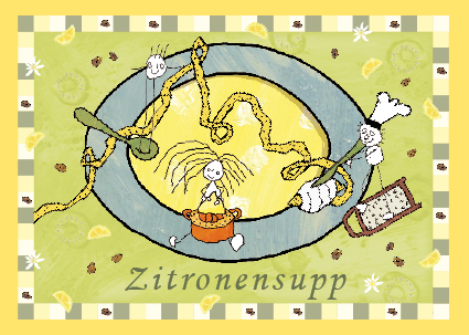 Plattdeutsche Karte Zitronensupp von Lütt Stina Innenseite mit Rezept