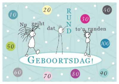 Plattdeutsche Geburtstagskarte Rund von Lütt Stina