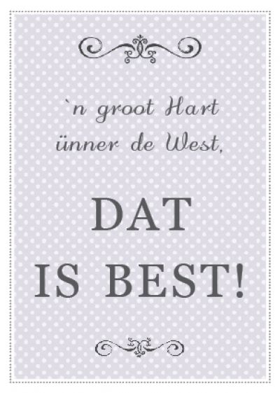 Plattdeutsche Postkarte Groot Hart in von Lütt Stina