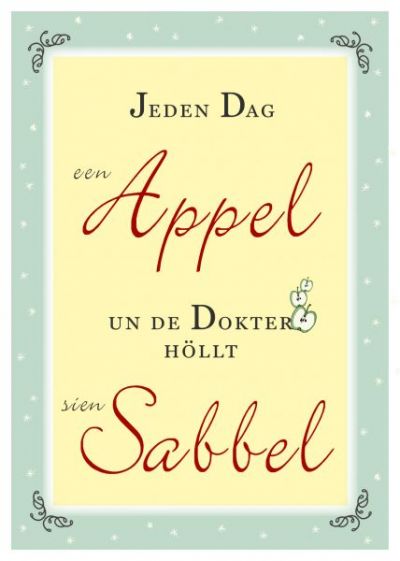 Plattdeutsche Postkarte AppelSabbel von Lütt Stina