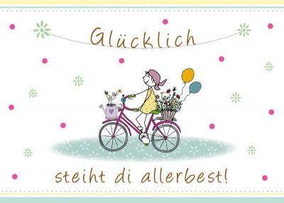 Plattdeutsche Geburtstagskarte Glücklich von Lütt Stina