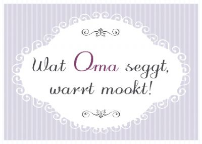 Plattdeutsche Postkarte Oma von Lütt Stina
