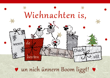 Plattdeutsche Weihnachtskarten von Lütt Stina